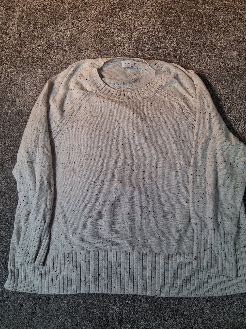 Womens Old Navy 2xl Cream Speckled Crewneck Sweater
